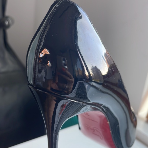 Sexy Black Patent Christian Louboutin Red Sole Stiletto Pumps 100mm - Picture 7 of 7